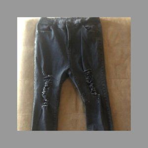 Shein ripped destroyed black skinny jeans jeggings Size 2 16 18 20